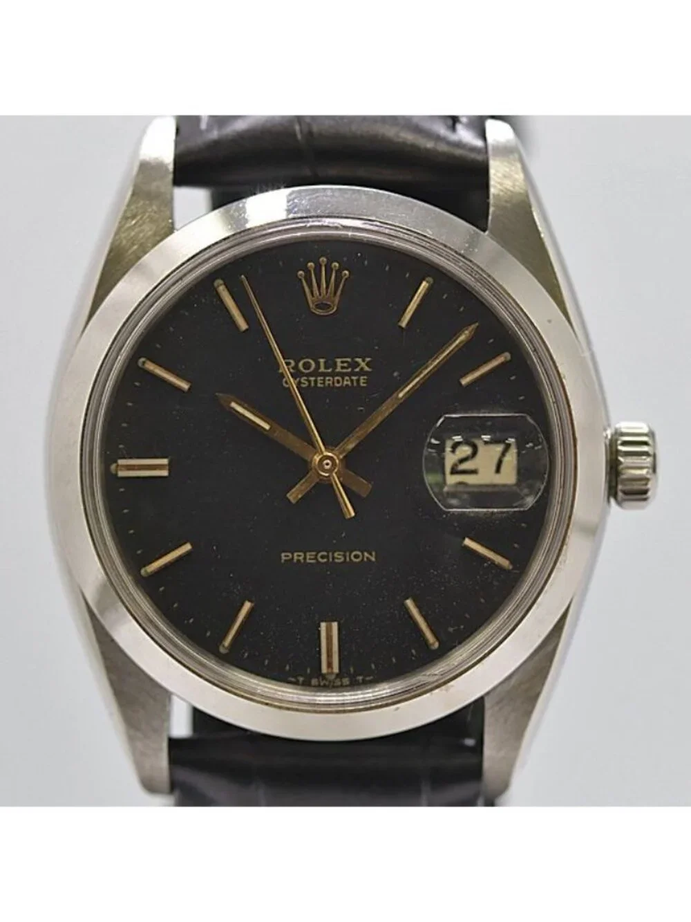 Rolex Oistar SS Hand Wound Black Dial Watches Mtm Watch